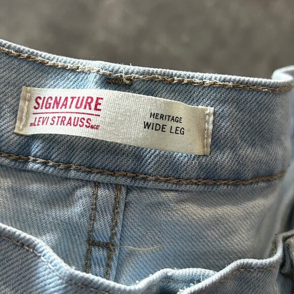Levi's Heritage Wide Leg Jeans Womens 30 Blue Pants Light Cropped High Rise - Picture 6 of 9